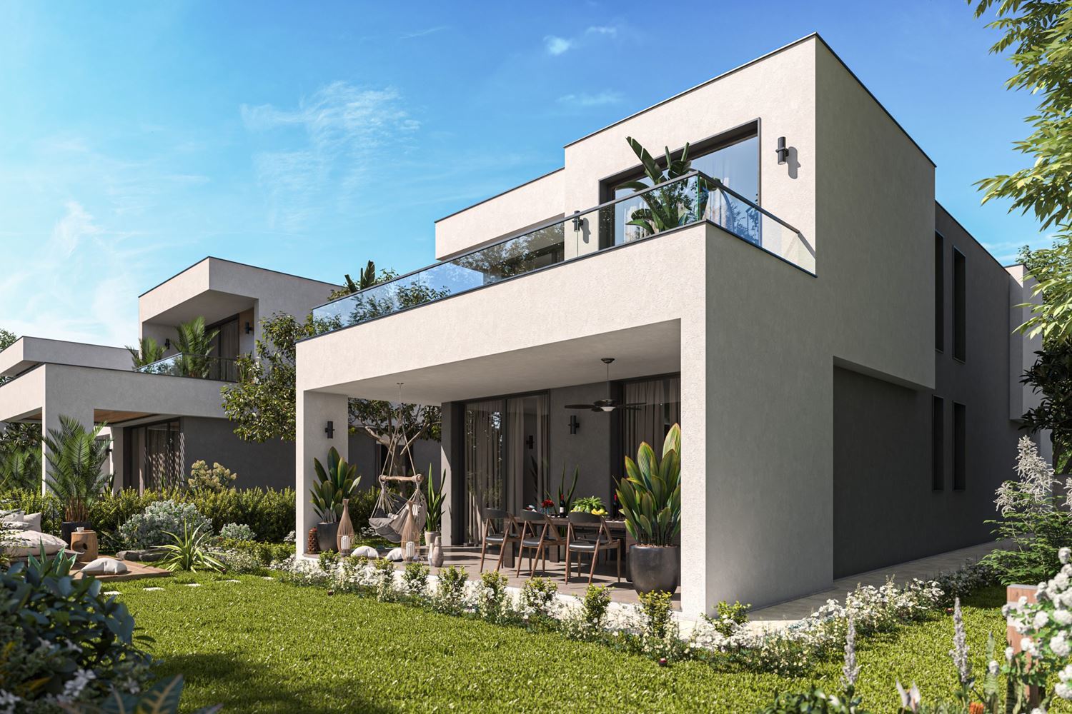 Wyjątkowy dwupiętrowy dom z trzema sypialniami i przestronnym ogrodem w luksusowym, strzeżonym kompleksie między Sarafovo a Pomorie