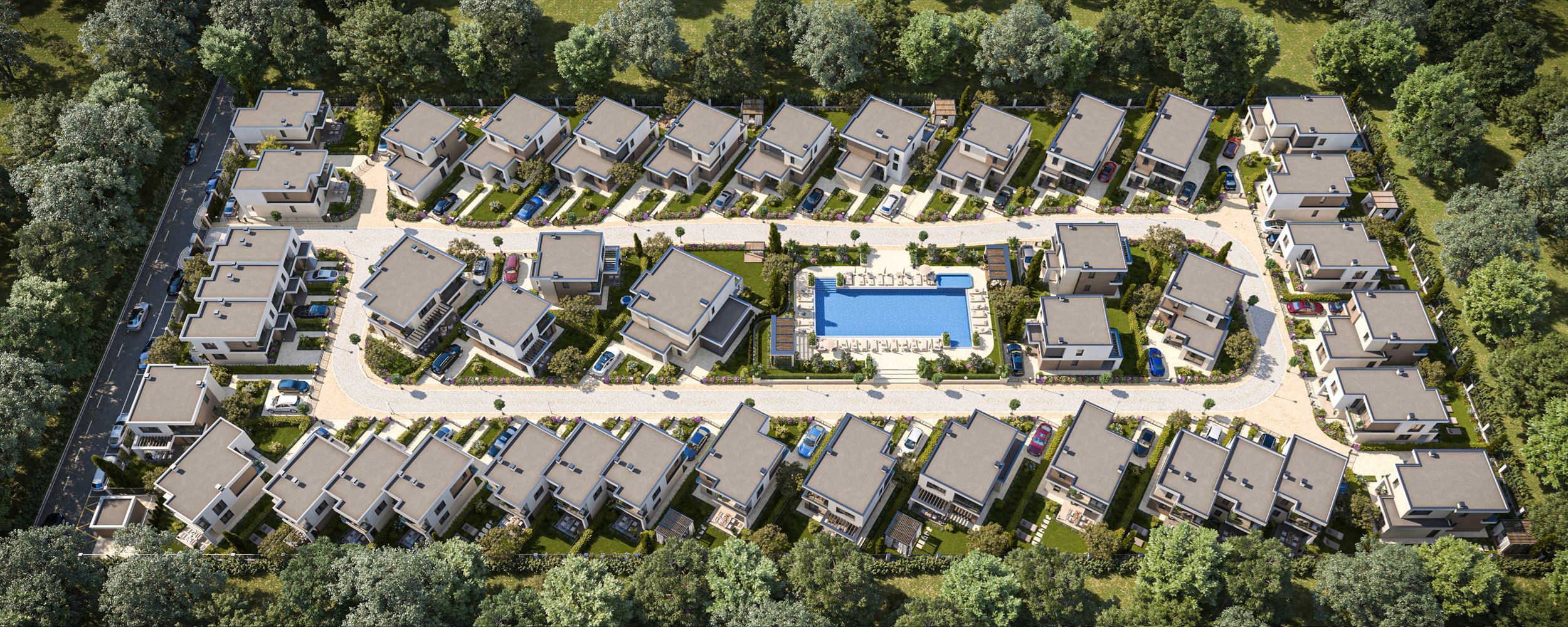 Nowoczesny dom dwukondygnacyjny w zamkniętym kompleksie między Pomorie a Sarafovo – komfort, bezpieczeństwo i całoroczne zamieszkanie