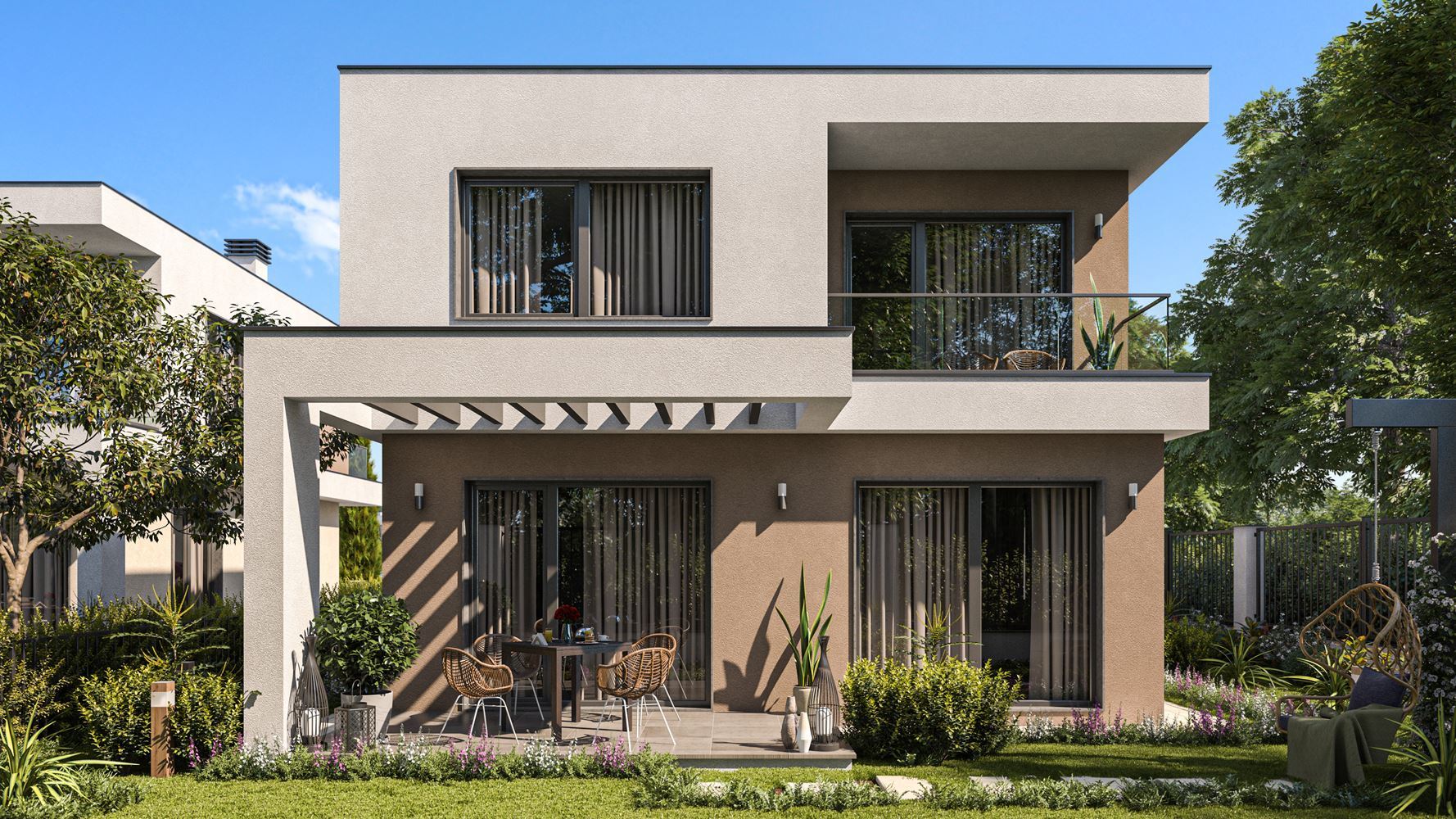 Pomorie – nowoczesny dom dwukondygnacyjny z czterema sypialniami – bezpieczeństwo, energooszczędność i komfort bez kompromisów